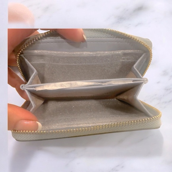 Michael KORS Jet Set Small ZA Card Case  Leather Pale Blue Color MK Logo Print - Picture 5 of 6